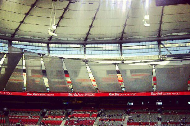The Red Bulls train at BC Place before the game